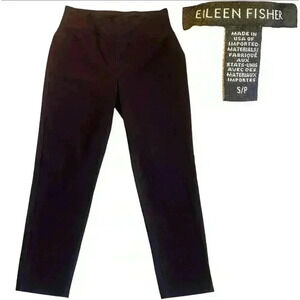 Eileen Fisher Womens Pants Sz S/P Elastic Pull On Waist Straight Leg Stretch